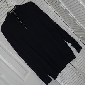 The Foundry Supply Co. long sleeved zip front sweater black